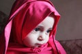 Sad arab egyptian muslim baby girl