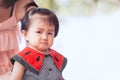 Sad asian baby girl crying and upset Royalty Free Stock Photo