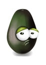 Sad avocado, a disappointed cartoon character