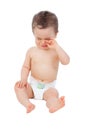 Sad baby tired crying Royalty Free Stock Photo