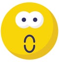 sad, baffled emoticon Vector Isolated Icon which can easily modify or edit