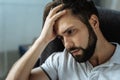 Sad bearded man feeling frustrated Royalty Free Stock Photo