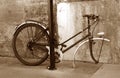 The sad bike in sepia Royalty Free Stock Photo