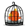 Sad bird in cage Royalty Free Stock Photo