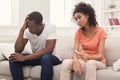 Sad black couple after pregnancy test result Royalty Free Stock Photo