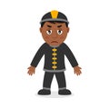 Sad Black Fireman Cartoon Character Royalty Free Stock Photo