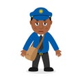 Sad Black Mailman Cartoon Character