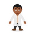 Sad Black Male Doctor Cartoon Character