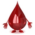 Sad blood drop character Royalty Free Stock Photo