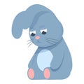 Sad blue bunny looking down with pity Royalty Free Stock Photo