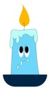Sad blue candle, illustration, vector Royalty Free Stock Photo
