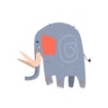 Sad Blue Elephant Walking Royalty Free Stock Photo