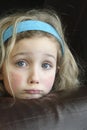 Sad Blue Eyed Little Girl Royalty Free Stock Photo