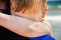 Sad Boy at Beach Royalty Free Stock Photo