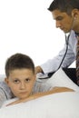 Sad boy and doctor Royalty Free Stock Photo