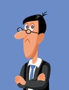 Sad Businessman Feeling Depressed and Anxious Vector Cartoon Character