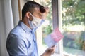 Portrait of one guy reading notice of job termination Royalty Free Stock Photo