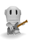 Sad caricature of a man with electric guitar Royalty Free Stock Photo