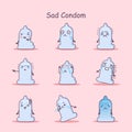 Sad cartoon Condom