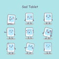 Sad cartoon digital tablet pc