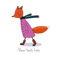 Sad cartoon fox Royalty Free Stock Photo