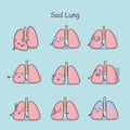 Sad cartoon Lung set