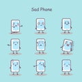 Sad cartoon smart phone