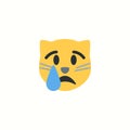 Sad cat icon illustration emoji