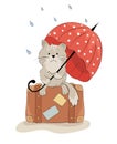 Sad cat with an umbrella Royalty Free Stock Photo