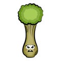 Sad celery cartton. Colored sketch Royalty Free Stock Photo