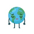 Sad character emotional planet earth. Environment day concept.