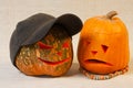 The sad and cheerful halloween pumpkins