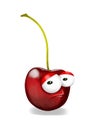 Sad cherry, a disappointed cartoon character