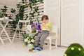 Sad child boy with piece birthday cake Royalty Free Stock Photo