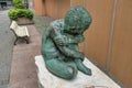Sad Child bronze sculpture in the middle of Vitoria-Gasteiz, Spain. Royalty Free Stock Photo