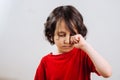 Sad child portrait with Emotions on the face Royalty Free Stock Photo