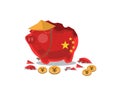 Sad Chinese piggy bank Royalty Free Stock Photo