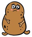 Sad chubby potato, illustration, vector Royalty Free Stock Photo