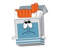 Sad cigaretes pack cartoon Royalty Free Stock Photo