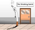 Sad cigarette which sees a smoking ban