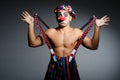 Sad clown against Royalty Free Stock Photo
