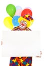 Sad Clown with Sign Royalty Free Stock Photo