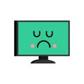 Sad computer emoji. sorrowful PC emotion. Vector illustration Royalty Free Stock Photo