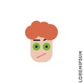 Sad and Confused with raised eyebrow Emoticon boy, man Icon Vector Illustration. color Style. Seductive Smile. Angry icon