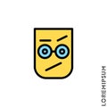 Sad And Confused With A Raised Eyebrow Emoticon Color Icon Vector Illustration. Style. Seductive Smile. Angry Icon
