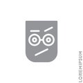 Sad And Confused With A Raised Eyebrow Emoticon Icon Vector Illustration. Style. Seductive Smile. Angry Icon Vector. Gray On White