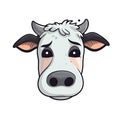 Sad Cow Face Sticker On Isolated Tansparent Background, Png, Logo. Generative AI