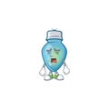 Sad Crying blue christmas bulb cartoon character design style