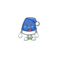 Sad Crying blue christmas hat cartoon character design style