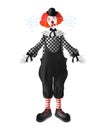 Sad and crying clown realistic vector character